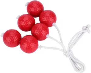 EVTSCAN Ball Toss Bolas Set Replacement Three Pairs 2 Colors Soft Durable Sports Balls Indoor Outdoor Fun Kids Training (Red)
