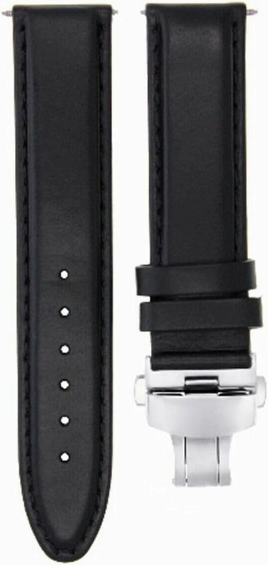 Ewatchparts 18-19-20-22-24mm Classic Men's Leather Watch Band Strap Smooth Compatible with Dunhill Clasp