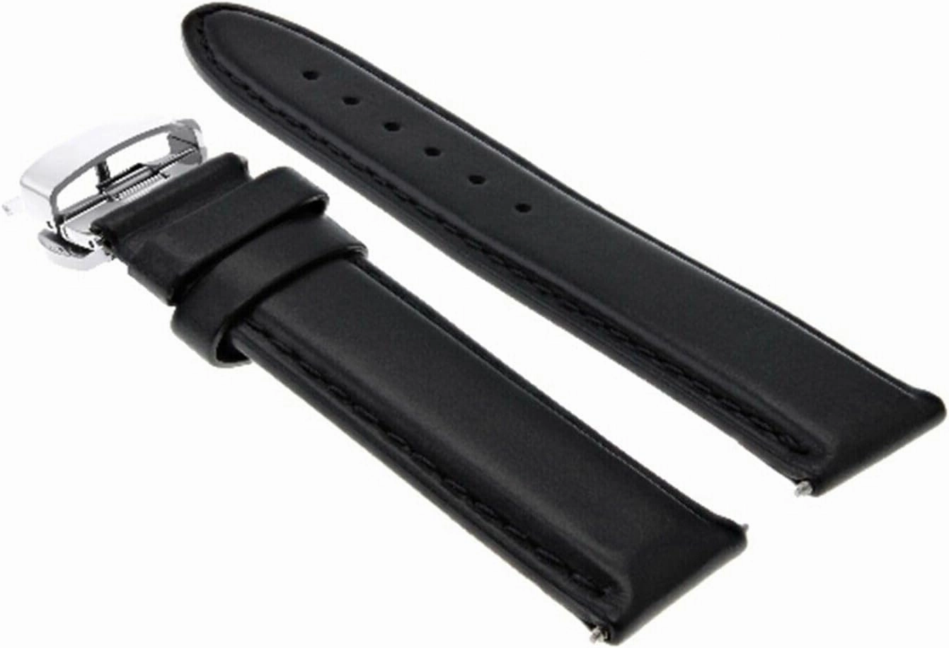 Ewatchparts 18-19-20-22-24mm Classic Men's Leather Watch Band Strap Smooth Compatible with Dunhill Clasp