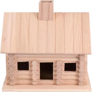 EXCEART Wooden Birdhouse - Unfinished Unpainted Wood Bird House Decorative Park Garden Home Adornment Outdoor Decor Nesting Box