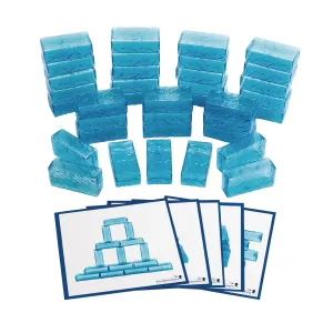 Excellerations Mini Ice Building Blocks for Kid- 36 Blocks with 5 Activity Cards, Stem, Stacking Bricks, Engineering Block Accessories