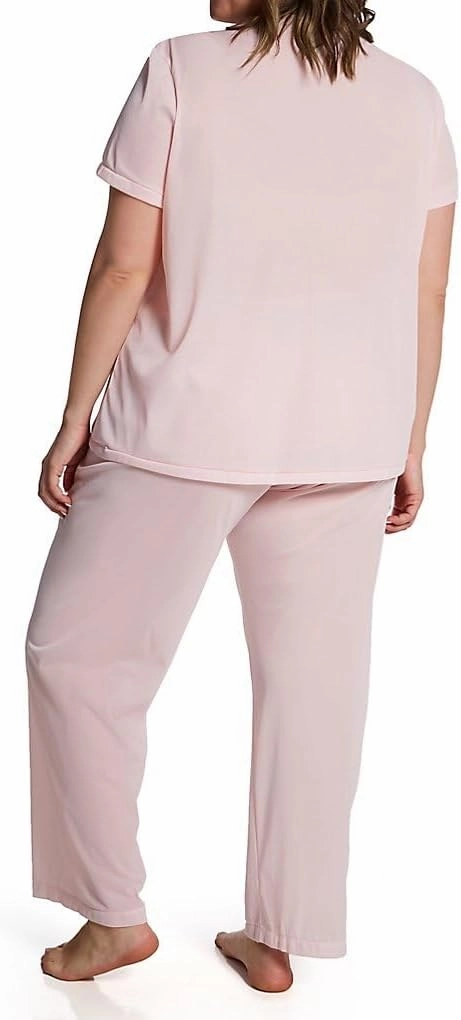 Exquisite Form Women's Plus Size 90807 Nylon Tricot Short Sleeve Matching Pajama Set