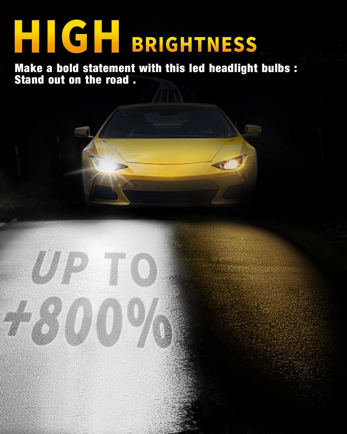 Fahren Upgraded 9007/HB5 Light Bulbs, 33000LM 900% Brighter 6500K Cool White, 1:1 Mini Size IP68 Waterproof 9007 Fog Lights, Quick Installation, Pack of 2