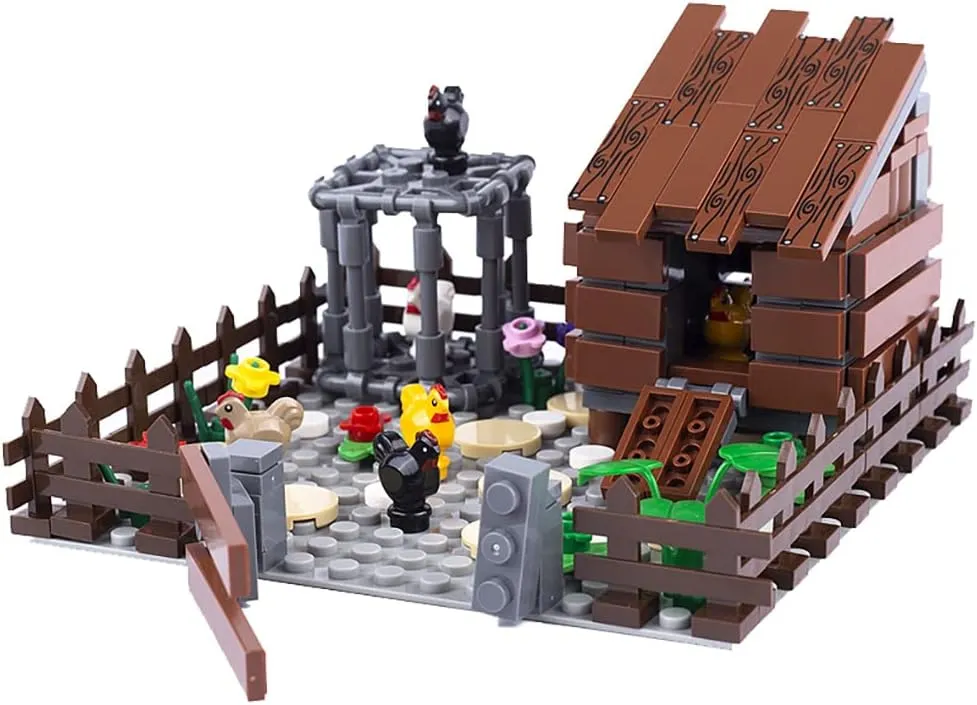 Farm Field Set Building Blocks Plant Animal Crops Building Bricks Kit DIY Building Set Compatible All Major Brands (D)