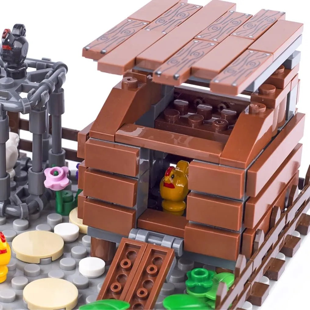 Farm Field Set Building Blocks Plant Animal Crops Building Bricks Kit DIY Building Set Compatible All Major Brands (D)