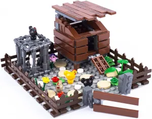 Farm Field Set Building Blocks Plant Animal Crops Building Bricks Kit DIY Building Set Compatible All Major Brands (D)