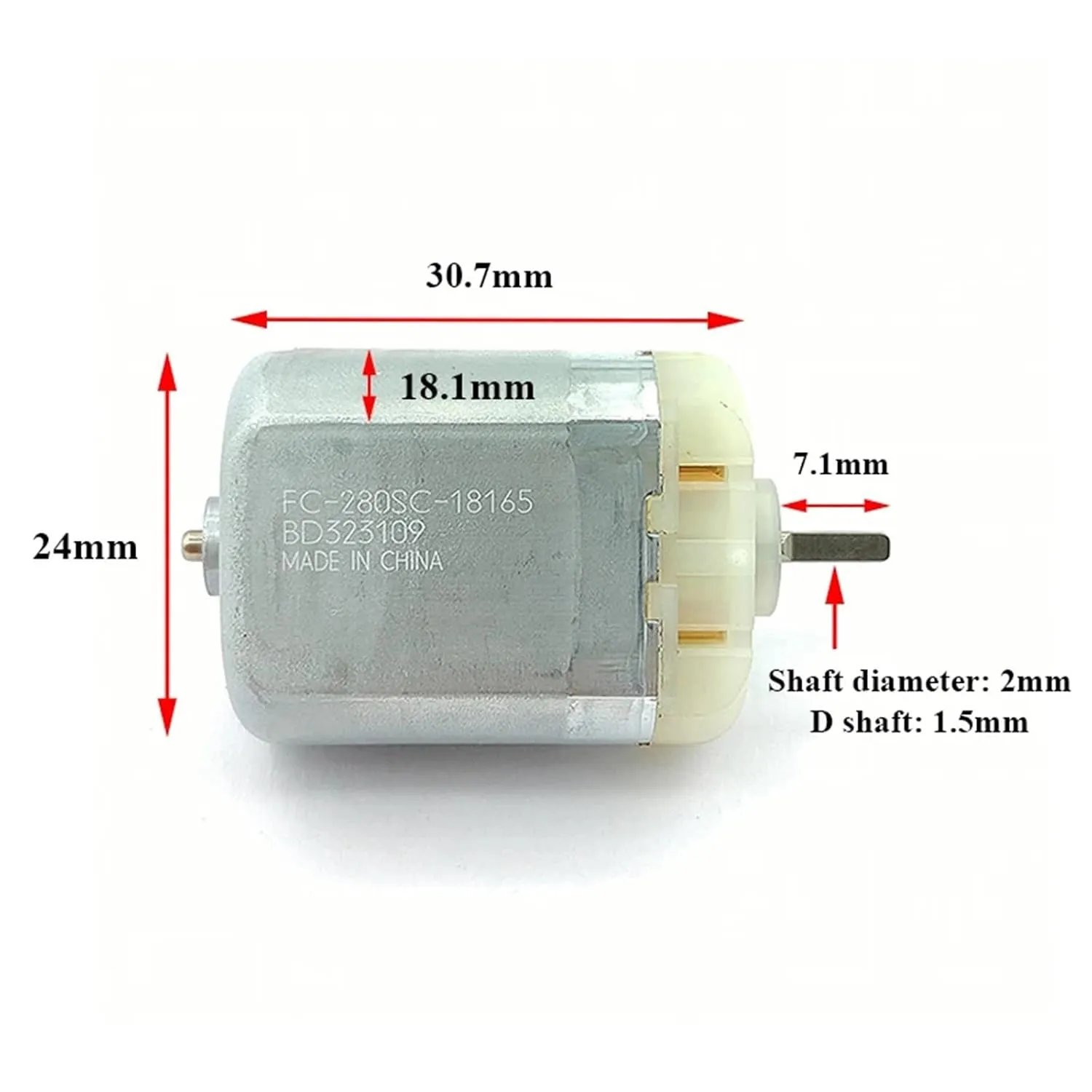 FC-280SC-18165 DC 12V Mini 24mm Electric Motor Reverse D-Shaft for Car Central Door Lock Rearview Mirror Repair Motor 1Pcs
