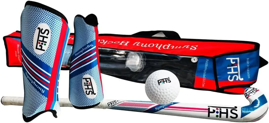 Field Hockey Sticks 30 Inch 32 Inch 34 Inch Shin Guards Ball Bag Complete Gift Set - Hockey Stick Colorful Hockey Ball Set