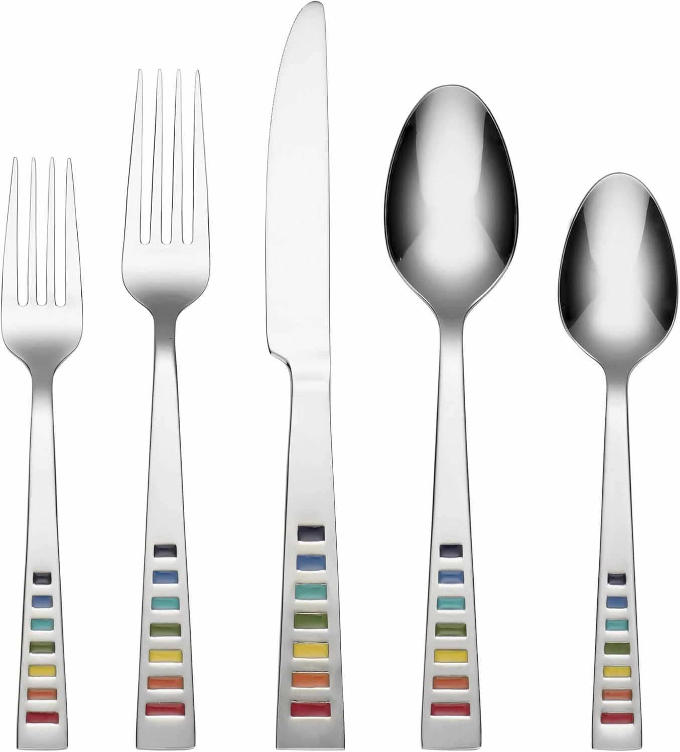 Fiesta - 641020R Fiesta Celebration 20-Piece Flatware Silverware Set, Service for 4, Stainless Steel, Includes Forks/Knife/Spoons