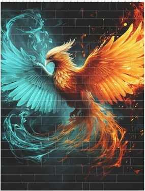 Fire and Water Phoenix Building Block Puzzle Personalized Building Bricks Block Puzzle Building Family Keepsake DIY Brick Block Puzzles Valentine's Day Gifts for Home Decor Brick Puzzle