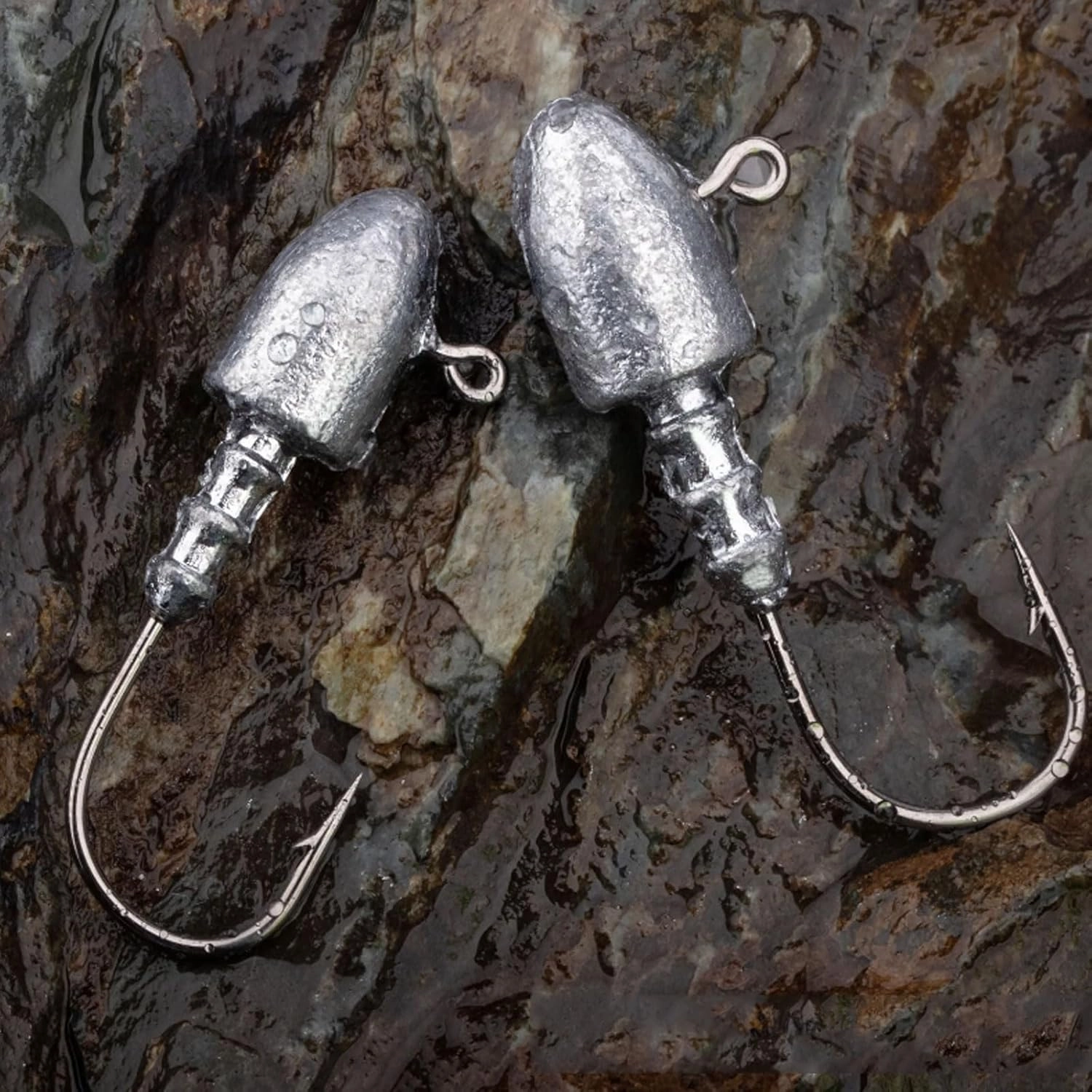 Fish Hooks 10pcs Jig Head Fishing Hook High Carbon Steel Barbed Fishhooks Soft Lure Fishing for Riverside Fishing, 4.6g