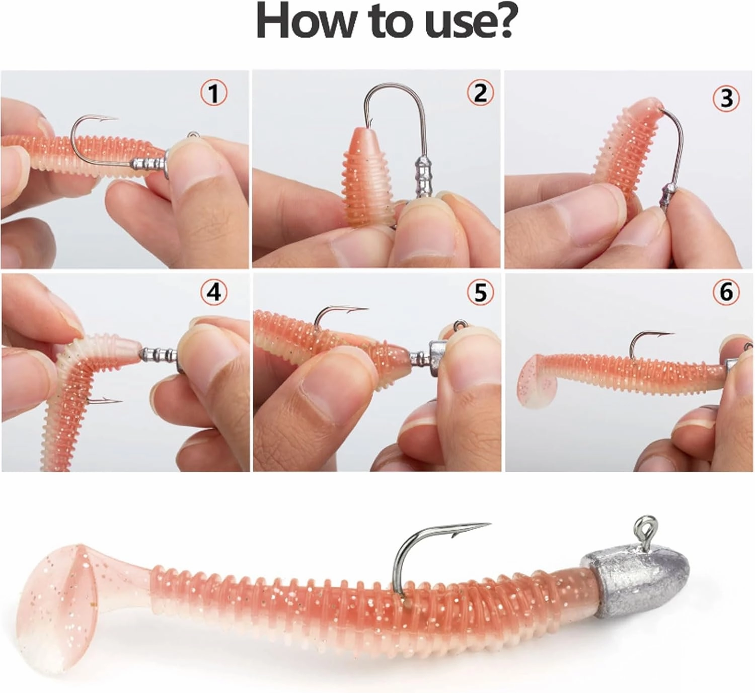 Fish Hooks 10pcs Jig Head Fishing Hook High Carbon Steel Barbed Fishhooks Soft Lure Fishing for Riverside Fishing, 4.6g