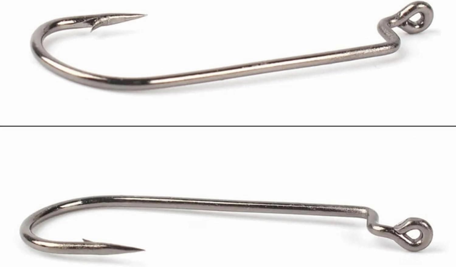Fish Hooks Narrow Crank Hook 20 Bag High Carbon Steel Rig Jig Fishing Soft Bait Worm Hook for Riverside Lakeside Fishing