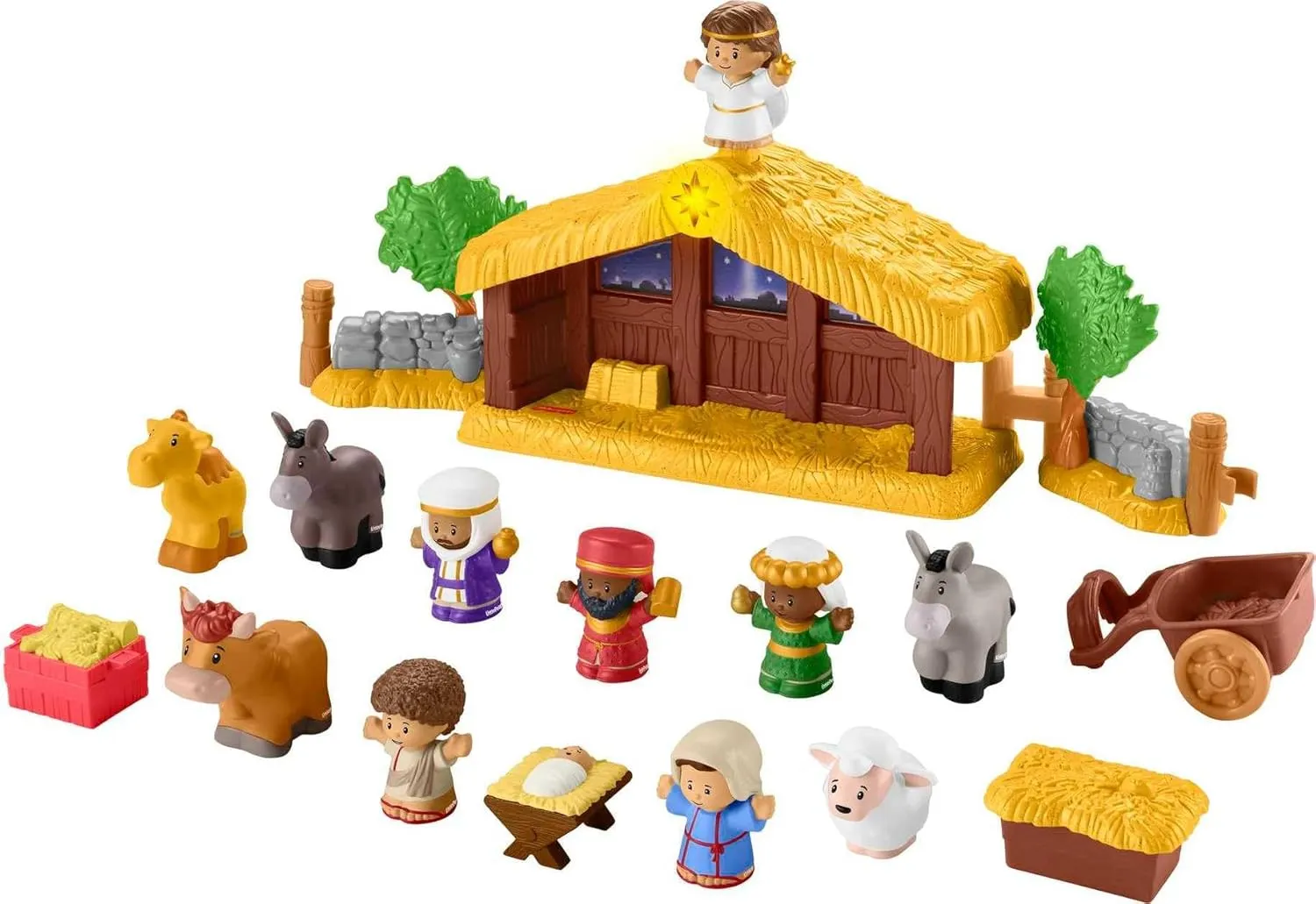 Fisher-Price Little People Toddler Toy Nativity Set with Music Lights & 18 Pieces for Christmas Pretend Play Kids Ages 1  Years​