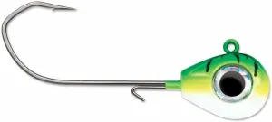 Fishing Lure Jig 1/8 oz - Green Fire UV - Pack of 4 Jig Heads Baits Spinner Soft Plastics Freshwaters Hook Technique Gear Tackle Depth Bladed Jigs Saltwater Accessories