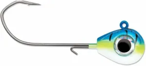 Fishing Lure Jig 3/8 oz - Blue Fire UV - Pack of 4 Jig Heads Baits Spinner Soft Plastics Freshwaters Hook Technique Gear Tackle Depth Bladed Jigs Saltwater Accessories