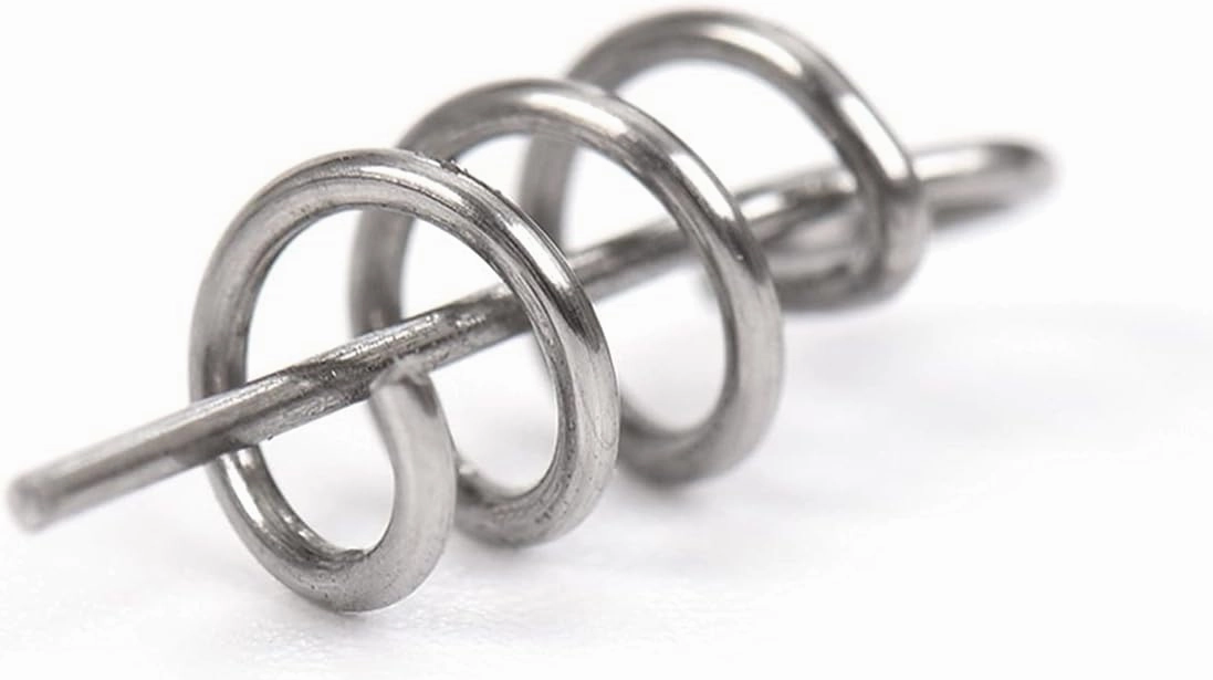 Fishing Accessories 40/100 PCS Stainless Steel Fishing Pin Spring Twist Lock Fishing Hook Tool Center Heart Fixing Latch Needle Soft Bait Bait Fishing Gear and Equipment