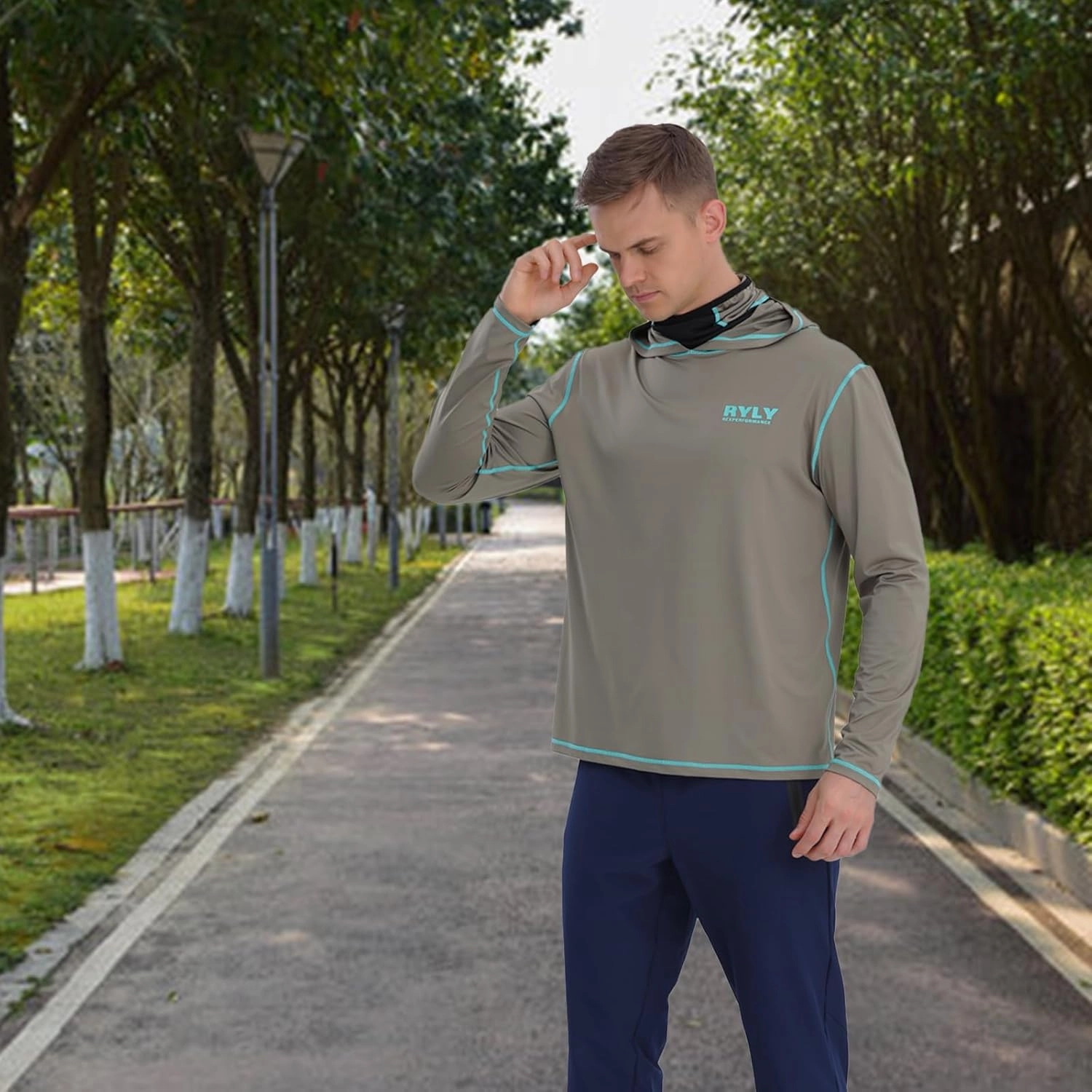 Fishing Shirts for Men,Long Sleeve Rash Guard Shirts Sun Protection Hoodie Athletic Running Hiking Shirt 1/2 Packs