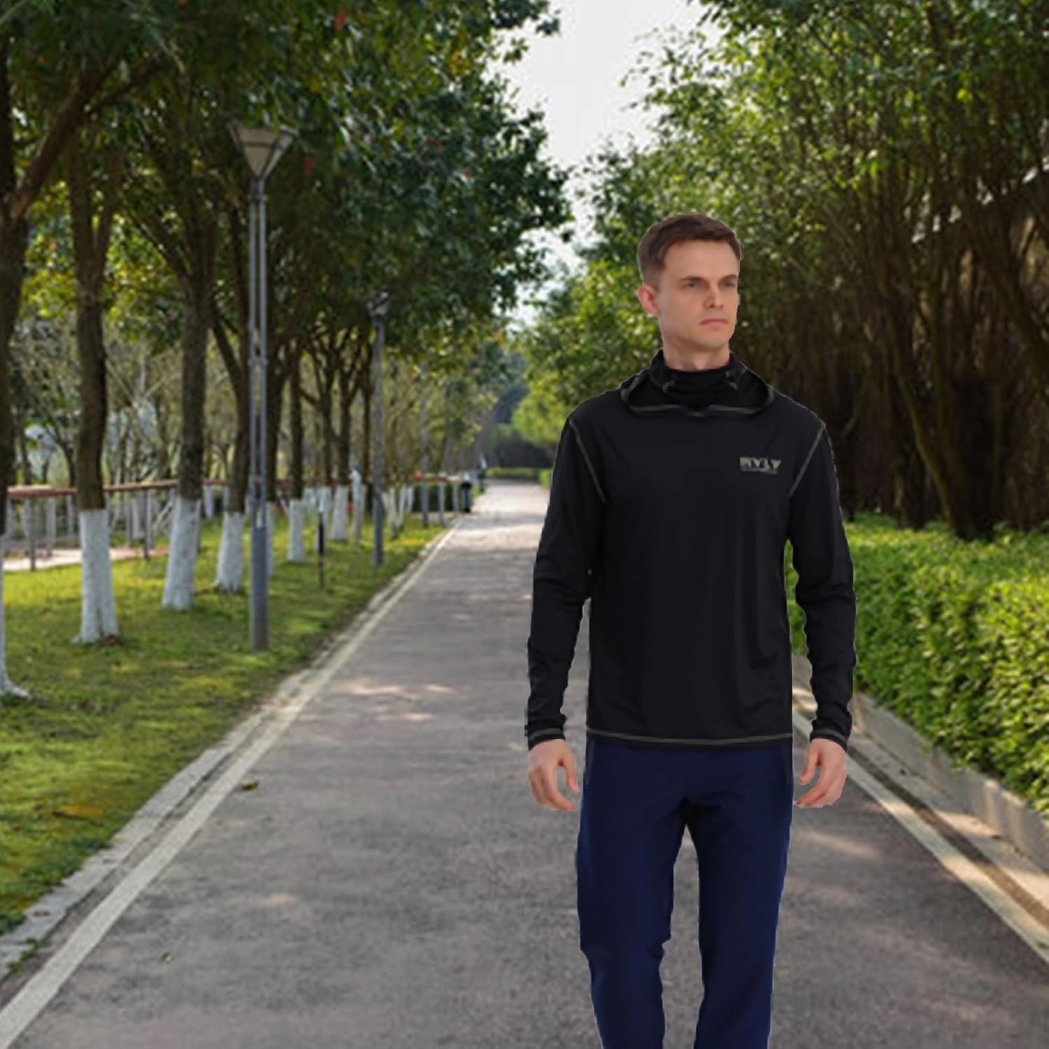 Fishing Shirts for Men,Long Sleeve Rash Guard Shirts Sun Protection Hoodie Athletic Running Hiking Shirt 1/2 Packs