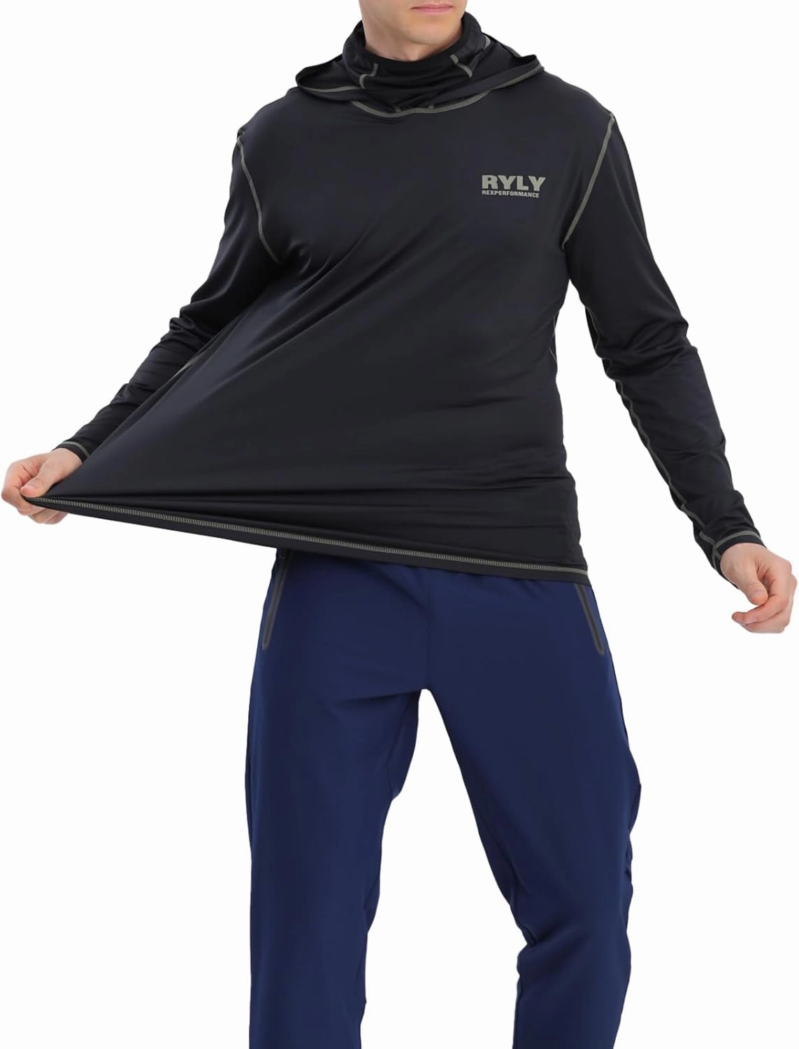 Fishing Shirts for Men,Long Sleeve Rash Guard Shirts Sun Protection Hoodie Athletic Running Hiking Shirt 1/2 Packs
