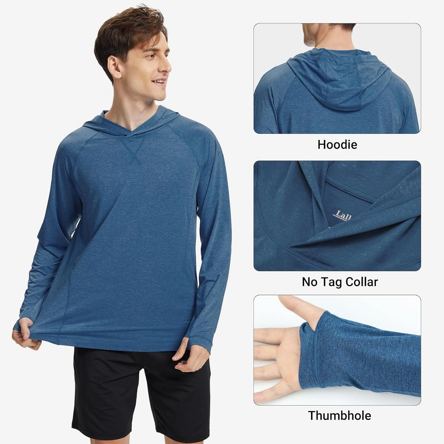 Fishing Shirts for Men Long Sleeve: UPF 100  UV Sun Protection Hoodie - Swimming Hiking Outdoor Running Rash Guard