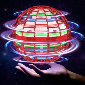 Flying Orb Ball Toy, 2024 Upgraded Boomerang Hover Ball Fidget Spinner for Kids, Hand Drone Orbit, Cool Toys Gift for 6 7 8 9 10  Year Old Boys Girls Teens Outdoor Toys(Red)