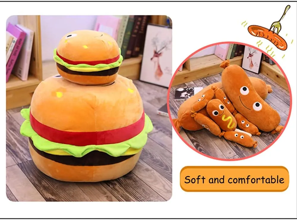 Food Pillow Pizza Plush Stuffed Pillow, Cartoon Soft Toy Pillow 19.6 inches