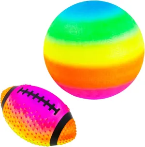Football and Kickball Combo 2 Balls Come Fully Inflated Ready to Play! Great for Pools Play Grounds beachballs Back Yard Ball Indoor or Outdoor Dodge Ball