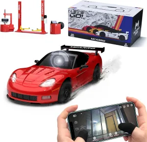 FPV Remote Control Car 1:43 Scale RC Car with Camera Mini Full Proportional RTR Drift Rc Cars with LED Lights,Suitable for Indoor Scenes Gifts for Adults (MC01-Red)