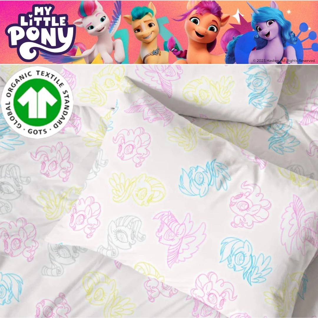 Franco My Little Pony Kids Luxury Bedding Super Soft Premium Cotton 4 Piece Sheet Set, Full, (Officially Licensed Product)