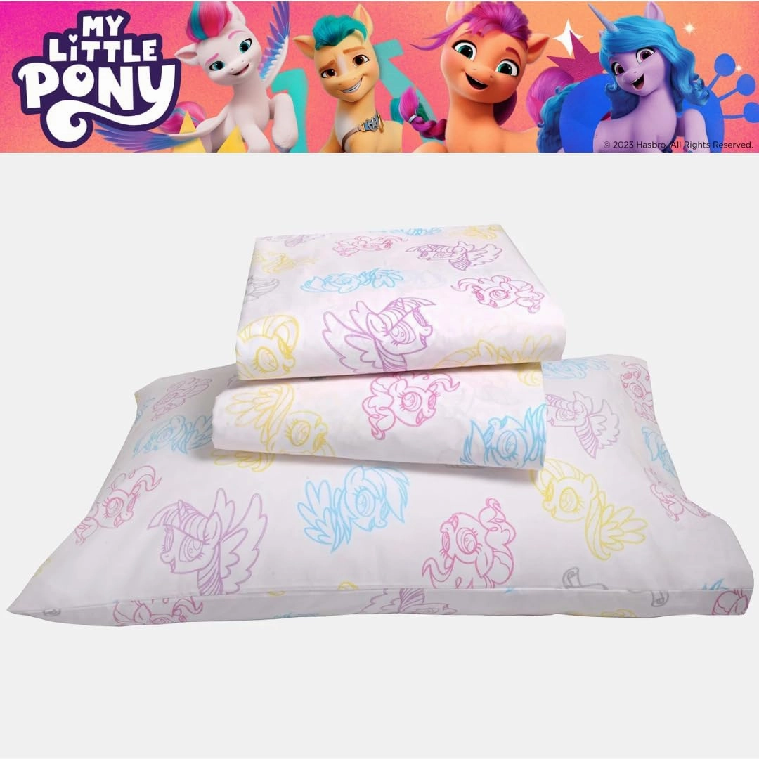 Franco My Little Pony Kids Luxury Bedding Super Soft Premium Cotton 4 Piece Sheet Set, Full, (Officially Licensed Product)