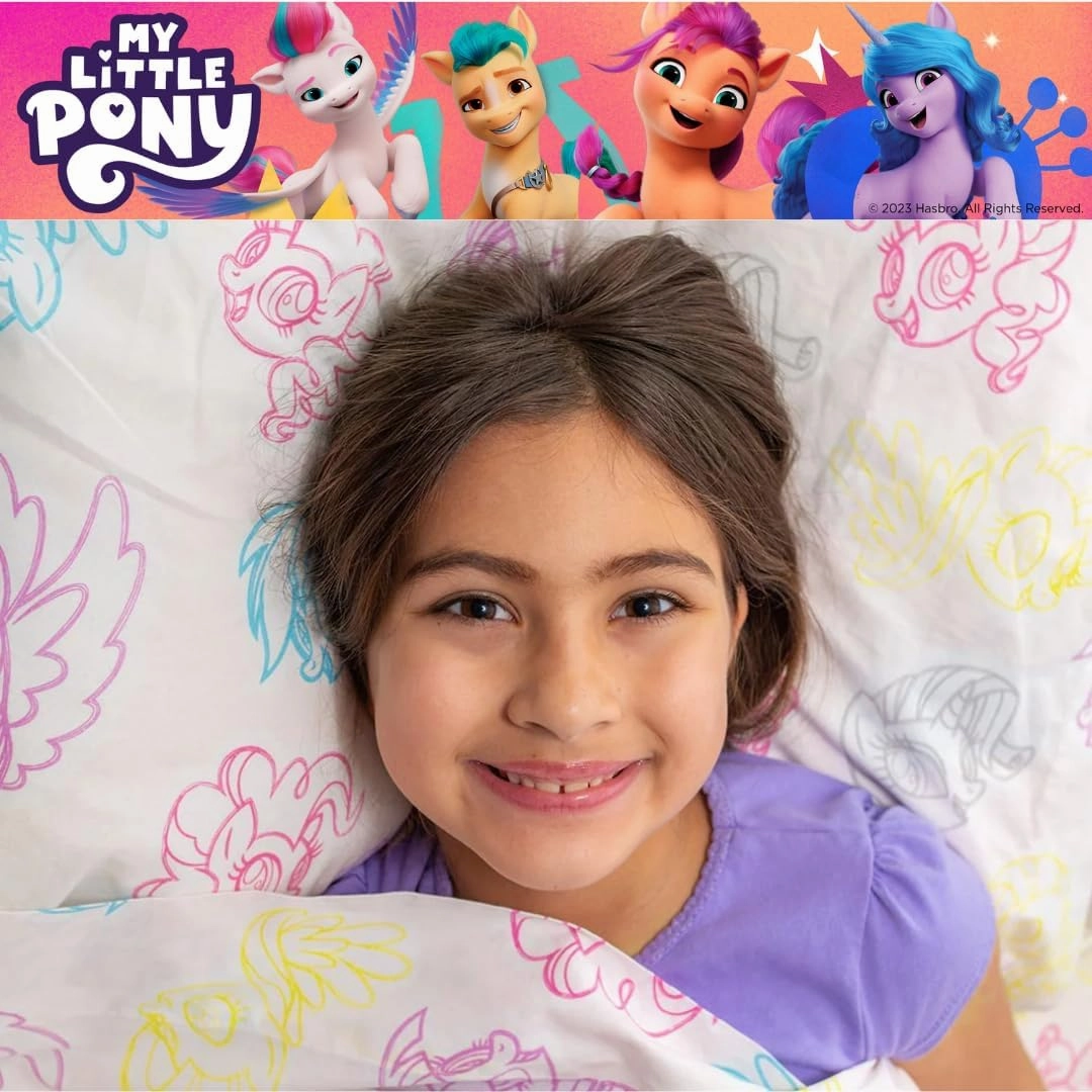 Franco My Little Pony Kids Luxury Bedding Super Soft Premium Cotton 4 Piece Sheet Set, Full, (Officially Licensed Product)