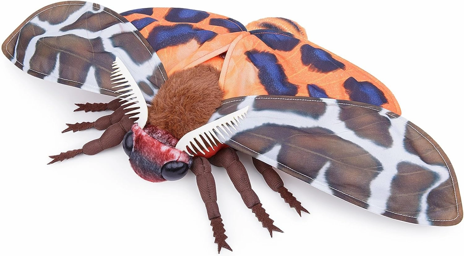 FRANKIEZHOU Realistic Garden Tiger Moth Plush - Brown 10 Inch, Soft Beautiful Moth Stuffed Animal, Girls & Kids Moth Toy, Home Decor, Cuddle Toy
