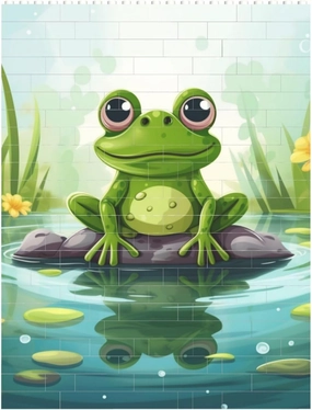Frog On A Pond Building Block Puzzle Personalized Building Bricks for Adults Block Puzzle Building DIY Brick Block Puzzles Valentine's Day Gifts for Home Decor Brick Puzzle