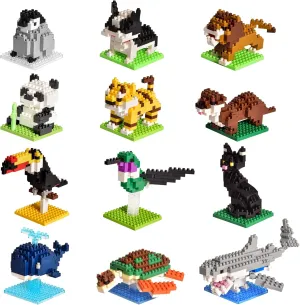 FUN LITTLE TOYS Party Favor for Kids Building Set, Mini Animals Building Blocks Sets Goodie Bags Stuffers for Kid, Small Toy Prizes, 12Pack Kit Birthday Party Favor Gifts Toys for Ages 8-13