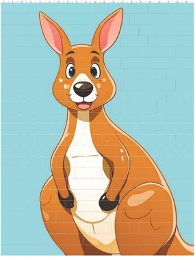Funny Cartoon Kangaroo Zoo Building Block Puzzle Personalized Building Bricks for Adults Block Puzzle Building DIY Brick Block Puzzles Valentine's Day Gifts for Home Decor Brick Puzzle