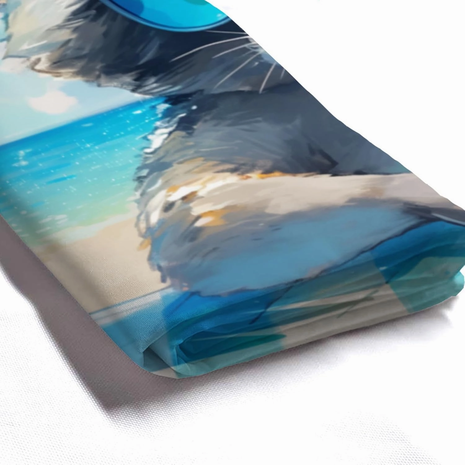 Funny Raccoon Blue Shower Curtain, Colorful Lemon Yellow Curtain, 72x72 Inches Shower Curtains for Bathroom, Snow Fabric Bath Curtains Set with 12 Hooks