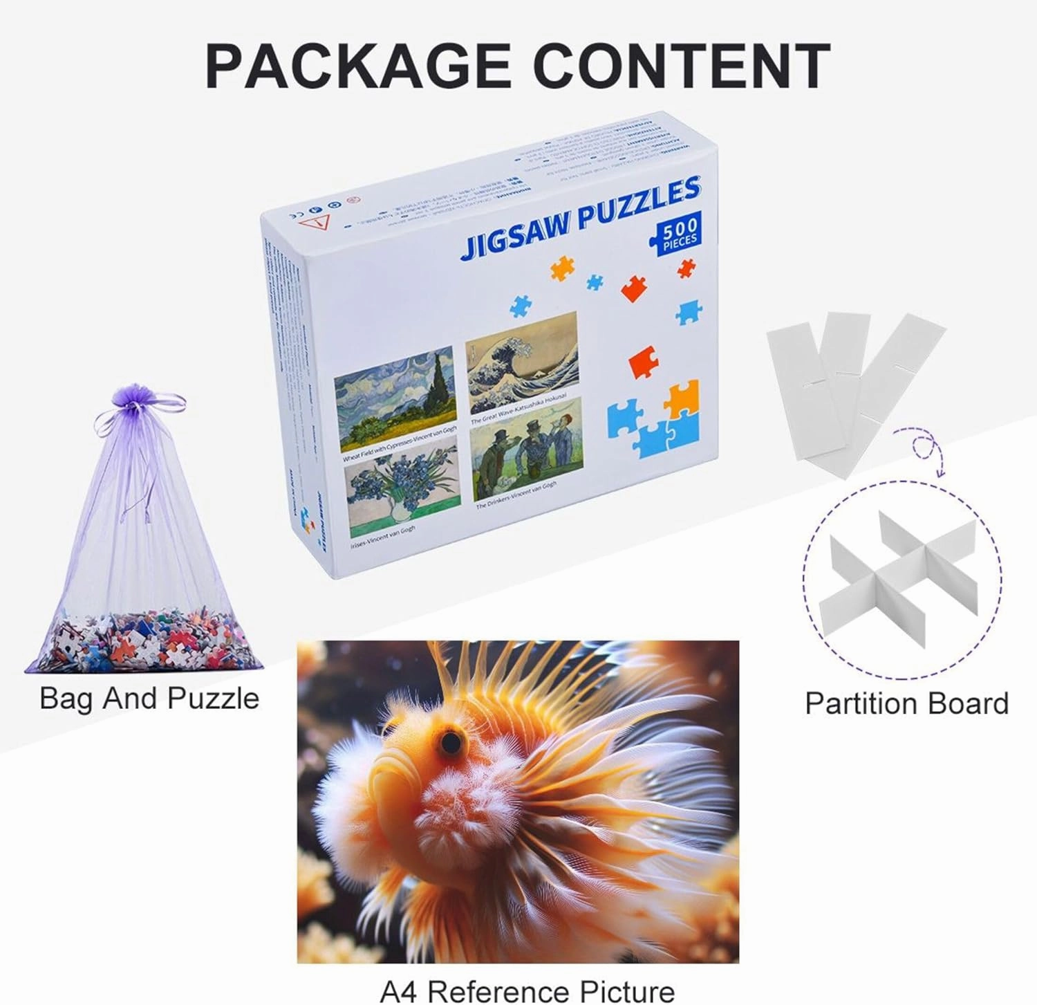 Funny Sea Fish Jigsaw Puzzles 500 Pieces for Adult Game Puzzle Gifts Family Puzzle Floral Landscape