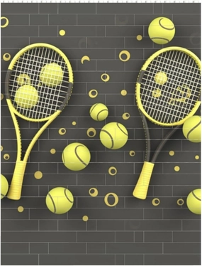 Funny Tennis Racquets and Tennis Balls Building Block Puzzle Personalized Building Bricks for Adults Square Shaped DIY Brick Block Puzzles Valentine's Day Gifts for Home Decor Brick Puzzle