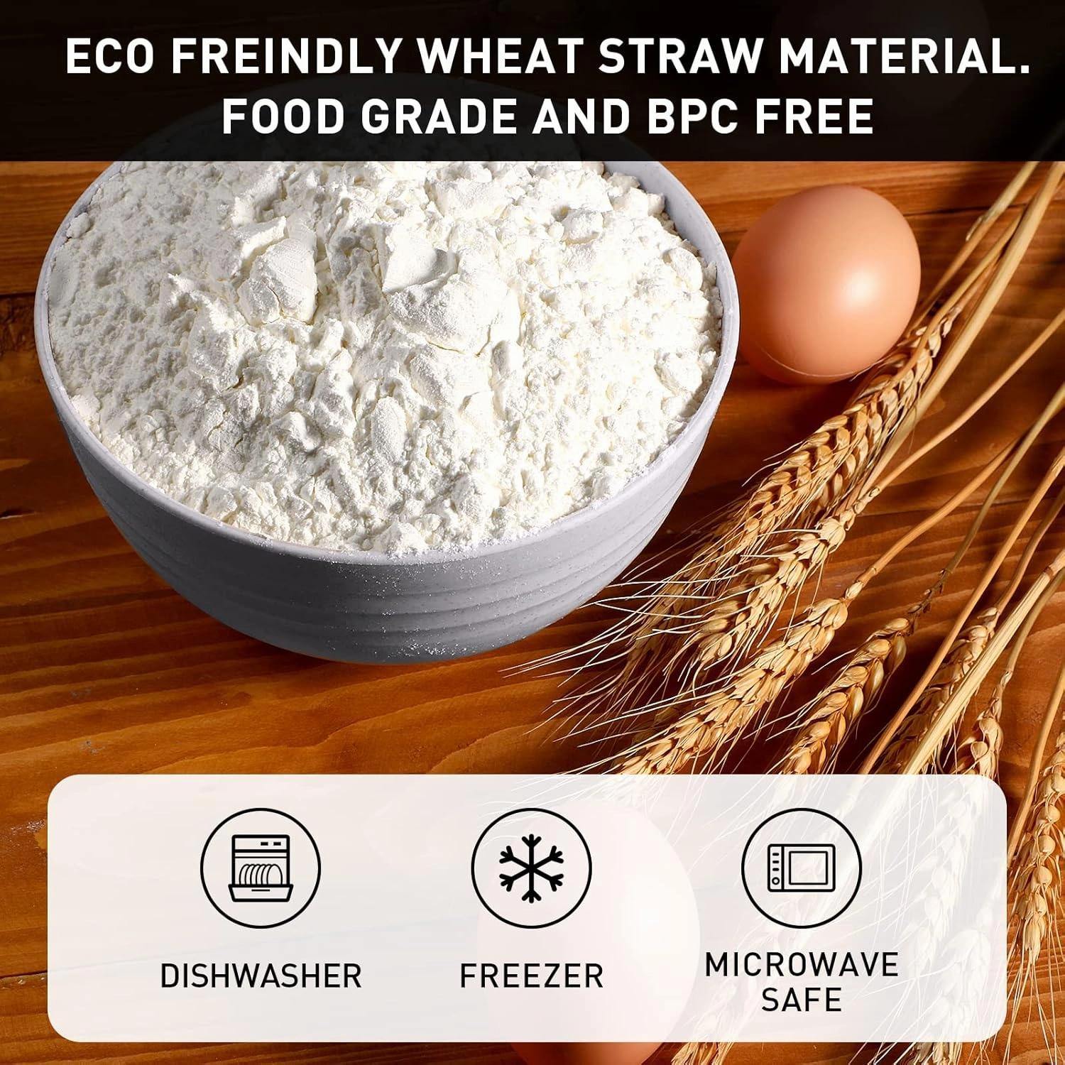 Geosar 18 Pcs Unbreakable Cereal Bowls 24 Oz Microwave and Dishwasher Safe Wheat Straw Fiber Lightweight Bowl for Soup Kitchen Serving Salad Dishes Oatmeal(Gray)