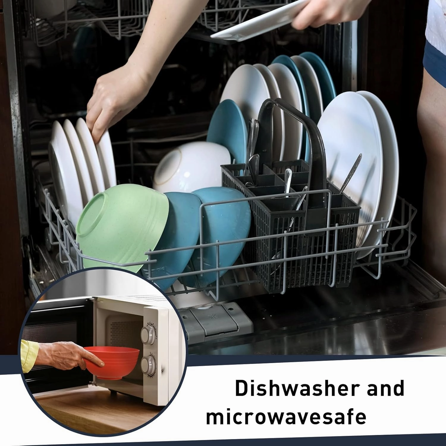 Geosar 18 Pcs Unbreakable Cereal Bowls 24 Oz Microwave and Dishwasher Safe Wheat Straw Fiber Lightweight Bowl for Soup Kitchen Serving Salad Dishes Oatmeal(Soft Colors)