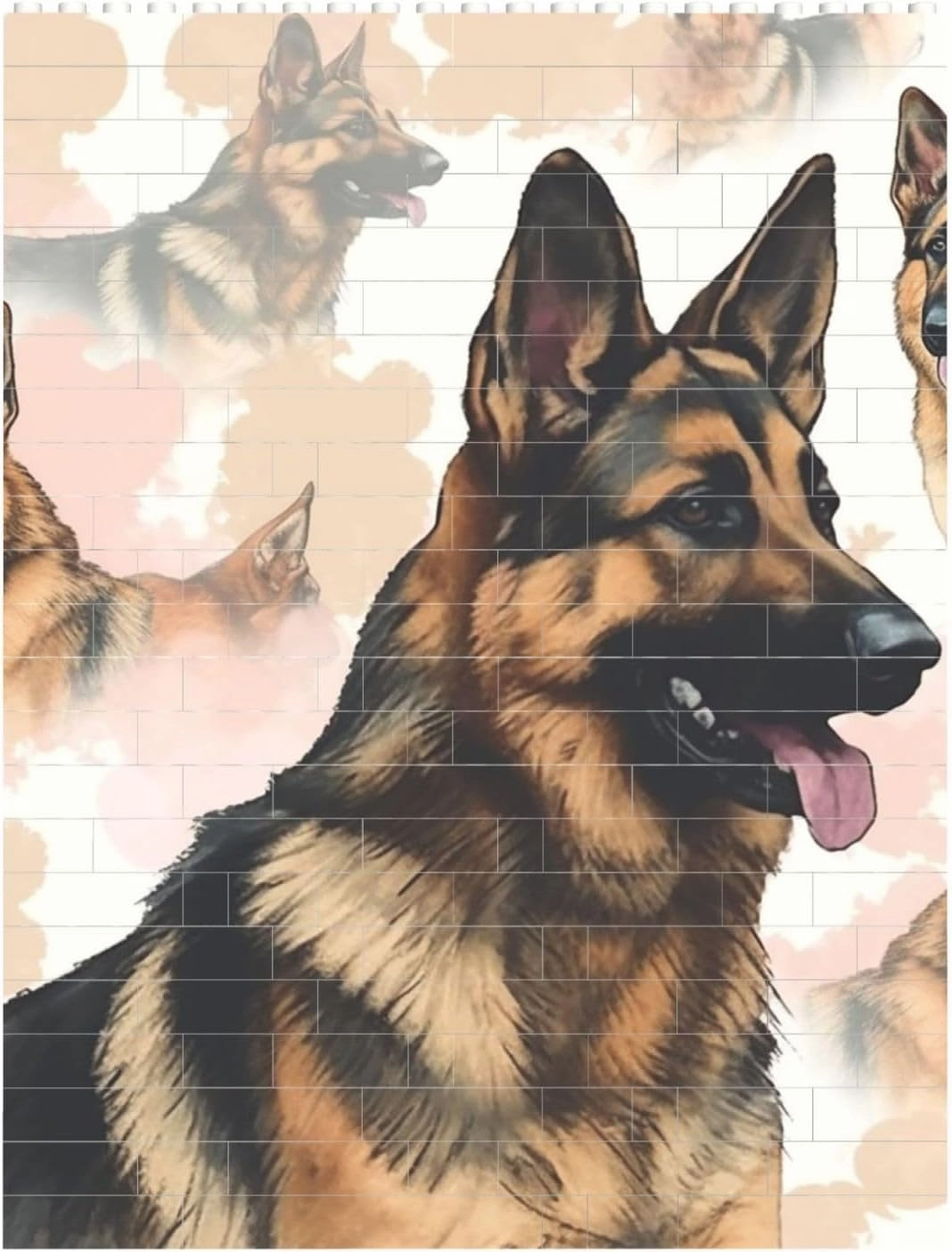 German Shepherd Dog Lovers Building Block Puzzle Personalized Building Bricks Block Puzzle Building Family Keepsake DIY Brick Block Puzzles Valentine's Day Gifts for Home Decor Brick Puzzle