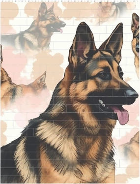 German Shepherd Dog Lovers Building Block Puzzle Personalized Building Bricks Block Puzzle Building Family Keepsake DIY Brick Block Puzzles Valentine's Day Gifts for Home Decor Brick Puzzle