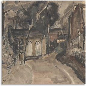 GHUYTKN PAUL DELVAUX L'Église Des Awirs High-Definition Spray-Painted Oil Paintings for Versatile Decor - Home & Commercial Artworks Canvas Poster Room Aesthetic Wall Art Prints Home Modern Decor Fram
