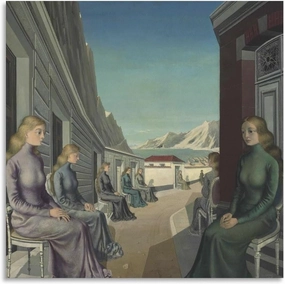 GHUYTKN PAUL DELVAUX Le Village Des Sirènes High-Definition Spray-Painted Oil Paintings for Versatile Decor - Home & Commercial Painting On Canvas Wall Art Poster Scroll Picture Print Living Room Wall