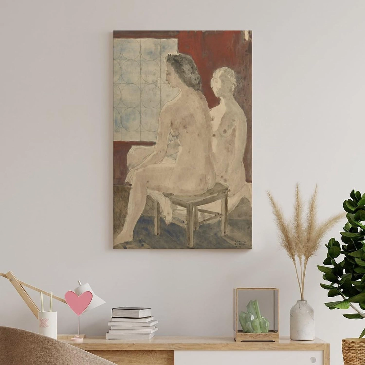 GHUYTKN PAUL DELVAUX Nus Féminins Assis High-Definition Spray-Painted Oil Paintings for Versatile Decor - Home & Commercial Artworks Canvas Poster Room Aesthetic Wall Art Prints Home Modern Decor Fram
