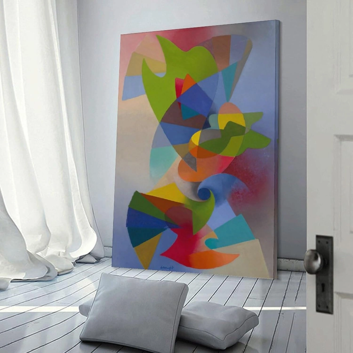 GHUYTKN Stanton MacDonald-Wright Jeunesse High-Definition Spray-Painted Oil Paintings for Versatile Decor - Home & Commercial Artworks Canvas Poster Room Aesthetic Wall Art Prints Home Modern Decor Fr