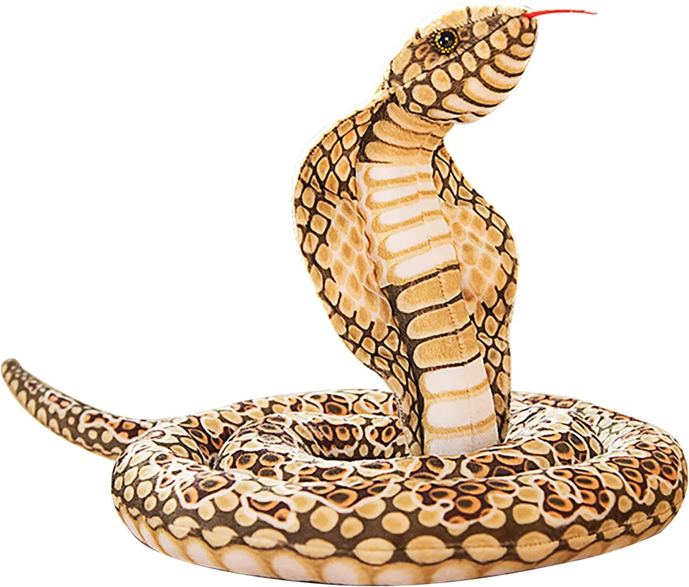 Giant King Cobra Snake Stuffed Animal, 67in Long Large Realistic Snake Plush Doll Cute Cobra Soft Cuddly Plushie Toy Christmas Birthday Gift for Kids Lifelike Snake Halloween Prank Props Toys Decor