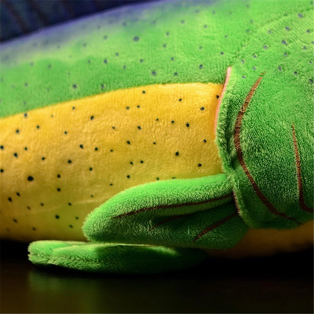 Giant Mahi Mahi Plush Pillow - Realistic Marine Life Stuffed Animal Fish Decor with Ultra-Soft Texture