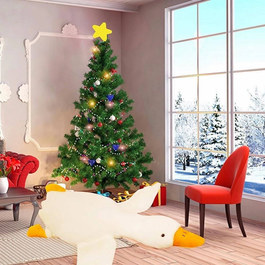 Giant White Goose Plush-75 Inch, Very Huge Body Fat Goose Stuffed Animal, 6 Foot Duck Plush Toys Hugging Pillow Gifts for Everyone (75 in)